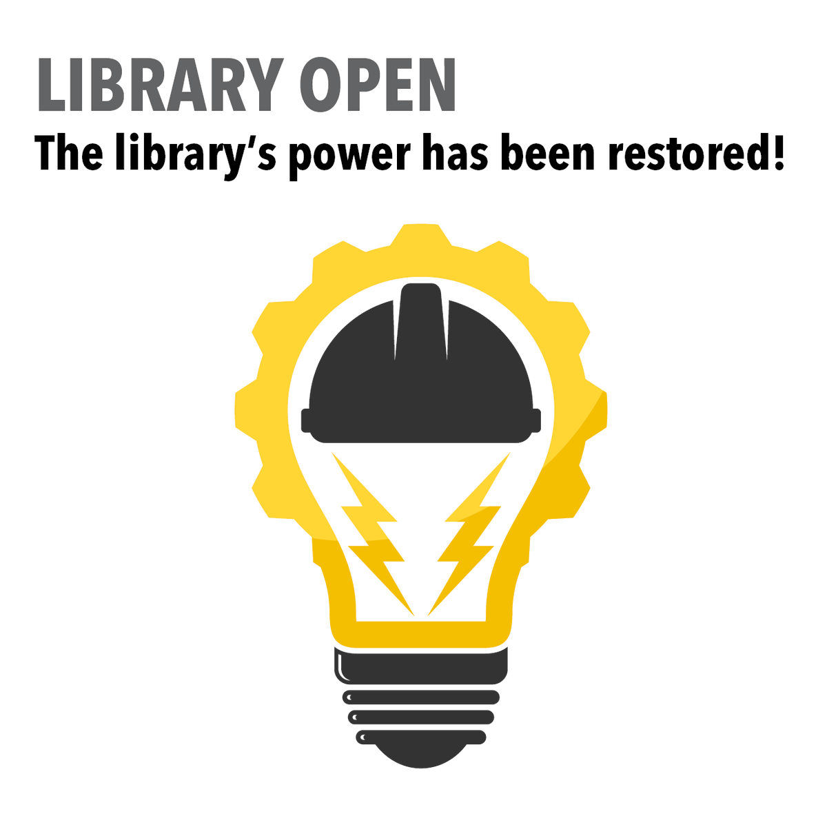 With power restored, the library has opened for the day! (2.28.24)