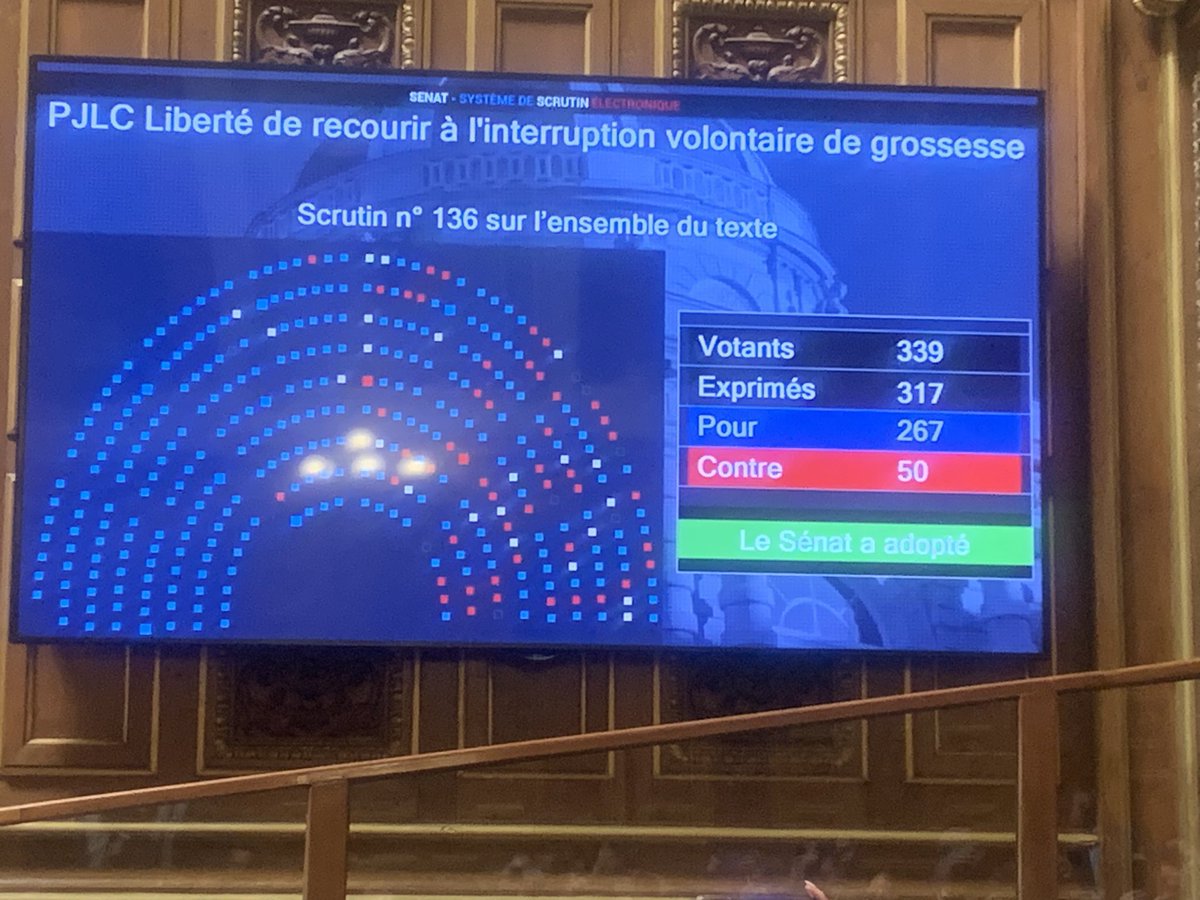 Juste un immense bonheur! Je dédie ce vote aux millions de femmes, dans le monde à qui ce droit est refusé. Le combat continue pour elles, avec elles. #DirectSenat #IVG