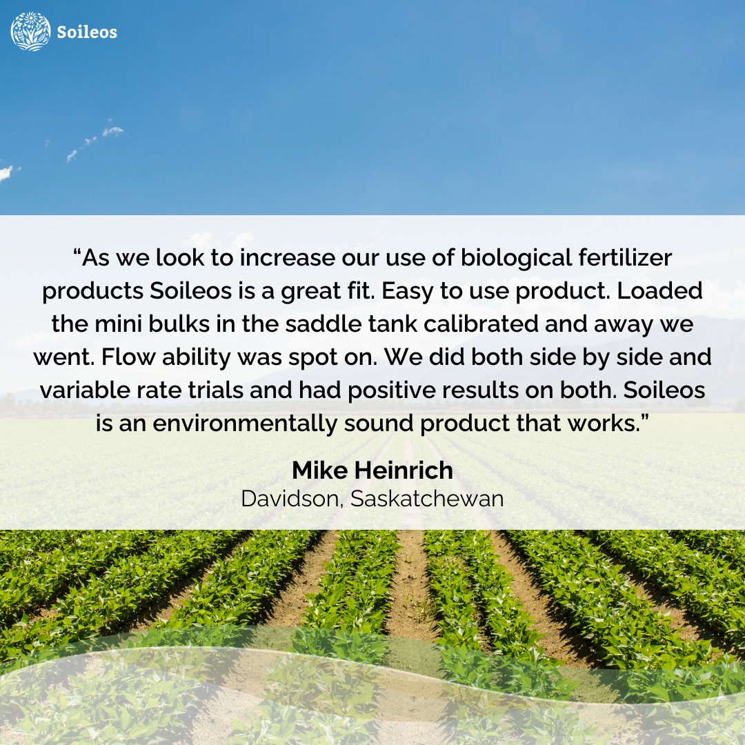 soileos's tweet photo. Dive into the insights of Soileos user Mike Heinrich! Mike reflects on the benefits of Soileos that resonate with him. Explore the world of Soileos at https://t.co/nJZiQJAmsL #Soileos #SustainableAg #AgInnovation #CdnAg #SaskA https://t.co/J9zX0Ipxqc