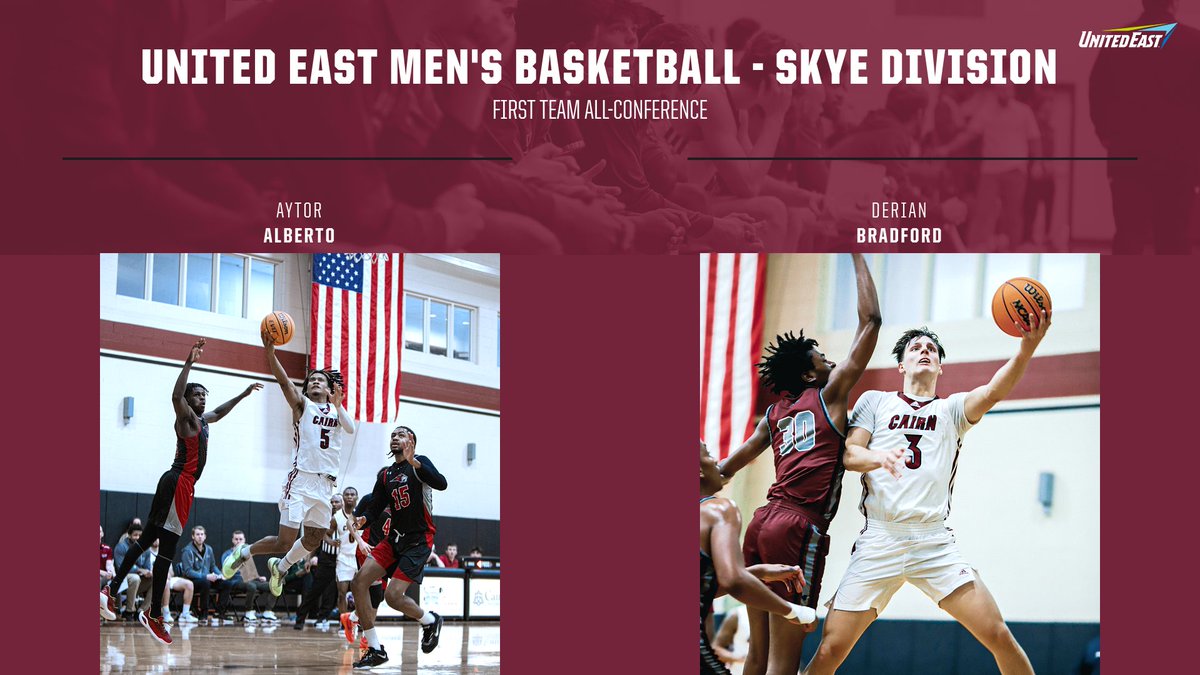 Cairn Highlanders (@cairnathletics) on Twitter photo Senior guard Aytor Alberto and forward Derian Bradford were named First Team All-Conference for the <a href="/gounitedeast/">United East Conference</a> Skye Division.
#PursueExcellence #CairnMBB #IamThird Senior guard Aytor Alberto and forward Derian Bradford were named First Team All-Conference for the <a href="/gounitedeast/">United East Conference</a> Skye Division.
#PursueExcellence #CairnMBB #IamThird