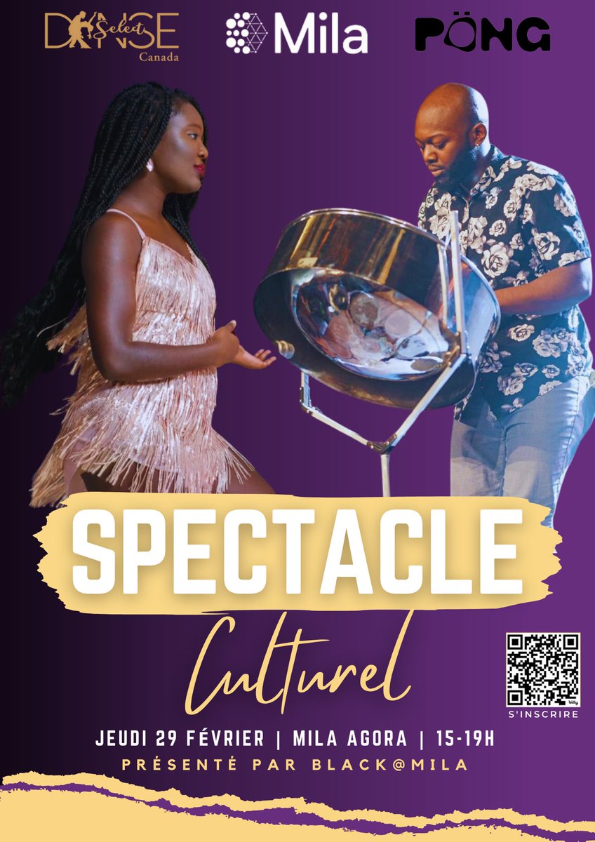 You won’t want to miss tomorrow’s Culture Show featuring a Konpa performance + FREE dance class by Danse Select Canada💃🏾, and LIVE Steelpan Music by Pöng🥁

Reserve your spot today and be ready to enjoy a delicious menu of Afro-Carib-American cuisine!
bit.ly/BAIE