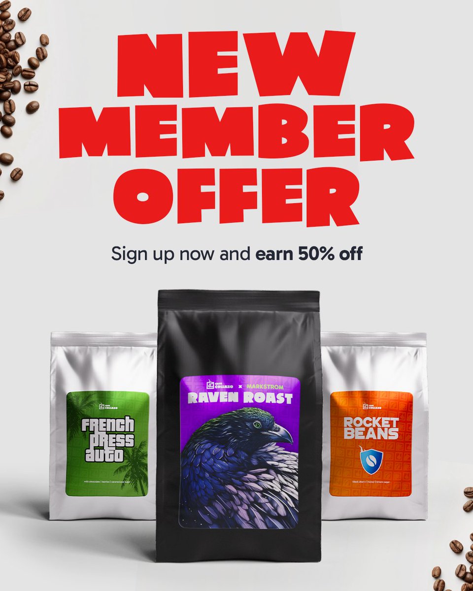 CafeCollazo's tweet photo. For just $1 you can jump start your first month with an extra bag of coffee✅

We're happy to have scaled up to the point to where we can now offer all members an incredible 50% off products site wide.

☕️