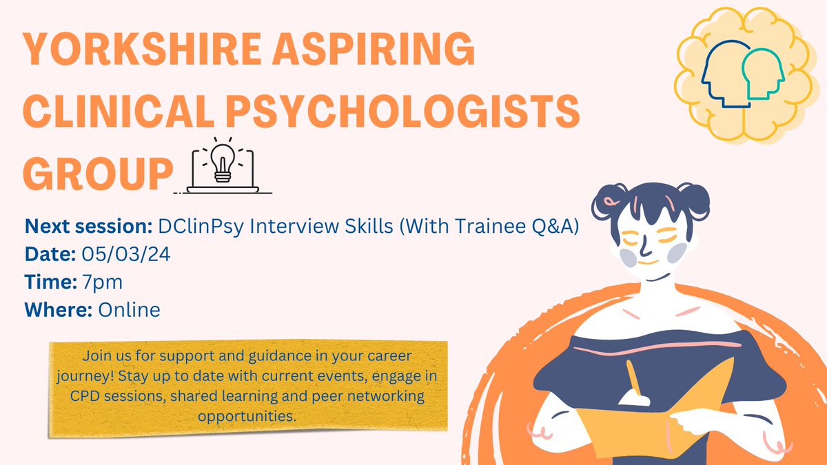 It's interview season! 

Our upcoming meeting will focus on interview skills and guidance, and will include a Q&amp;A session with DClinPsy trainees. This will be an invaluable opportunity to gain advice and insights to improve your skillset. 

Sign up here: ticketsource.co.uk/yorkshire-aspi…