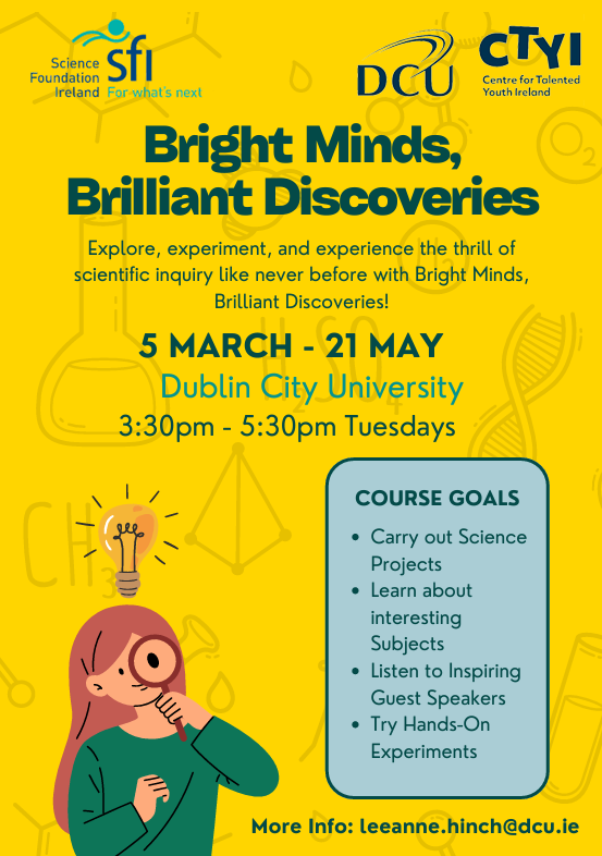Over the moon to announce that the wonderful @scienceirel have awarded me with a Discover Grant for my project Bright Minds, Brilliant Discoveries! 🍾 This project supports gifted students from DEIS schools as they learn how to carry out science research projects @CTYI @DCU 🎉