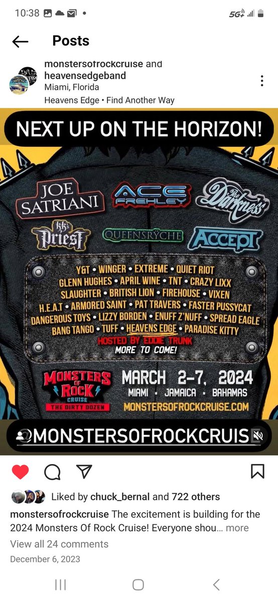 'SOLDOUT' celebration on this Rock and roll floating Woodstock @MonstersCruise @MonstersOfRock @EnuffZnuffoffical @EddieTrunk