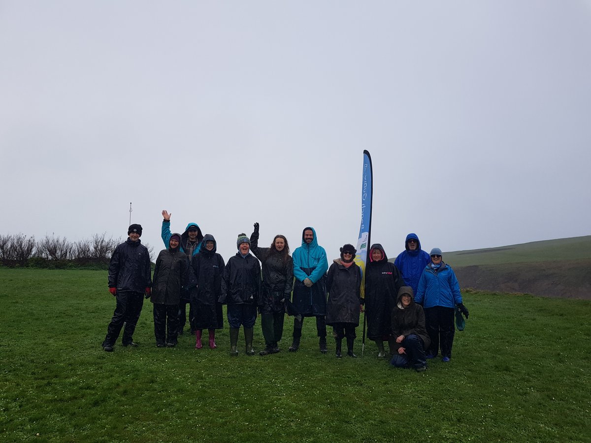 🌧️ Here's a picture of some of the amazing volunteers who came and joined us on Sunday (a) in the rain and (b) after our premiere! 💙 Thanks very much! #IAmABeachGuardian #ItStartsWithCommunity