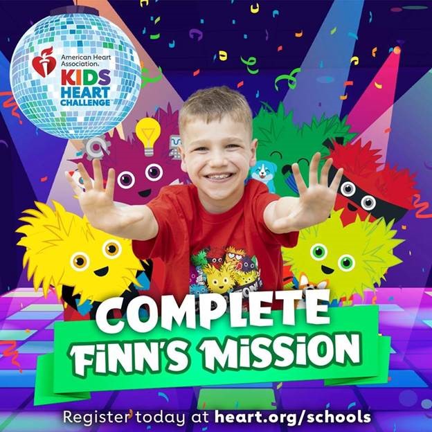 Finn’s Mission is to help kids with special hearts! Learn Hands-Only CPR and how to recognize a stroke. Download the AHA Schools app or visit heart.org/schools and REGISTER TODAY! #KidsHeartChallenge