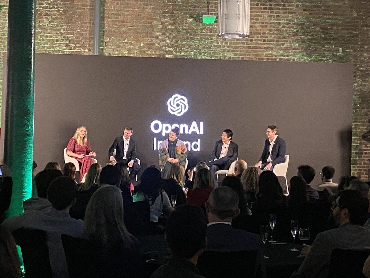 Brilliant <a href="/OpenAI/">OpenAI</a> x Irish ecosystem event tonight in <a href="/chqdublin/">CHQ Dublin</a> with a panel feat <a href="/AineKerr/">Aine Kerr</a>, <a href="/stephenkinsella/">Stephen Kinsella</a>, <a href="/pwlsh/">Patrick Walsh</a>, <a href="/jasonkwon/">Jason Kwon</a> &amp; <a href="/murray_aisling/">Aisling Murray</a>.

Why did OpenAI come to 🇮🇪? Jason cites our deep talent, national AI policy focus, &amp; intangible optimism about the future of tech.