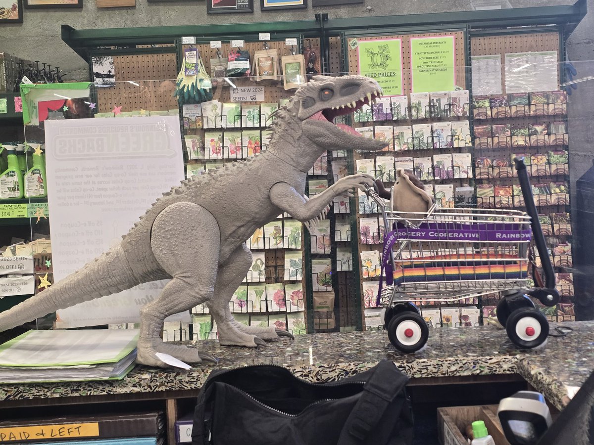 Meet our most explosive shopper Dickie. Their dinomite at keeping our customer service workers company.