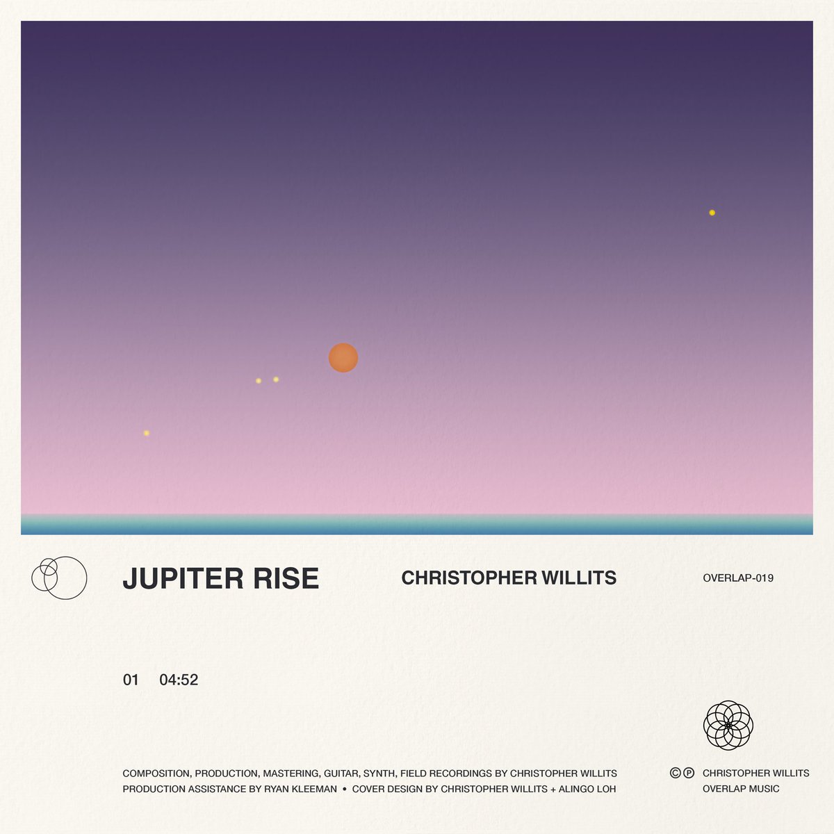 The warm glow of Jupiter and its moons rises above the ocean as a purple sunset fades. Jupiter Rise is the first release in a series of singles, EPs, and collaborations. 🟠 Out now on all platforms. music.apple.com/us/album/jupit… #newrelease #newmusic #newsingle