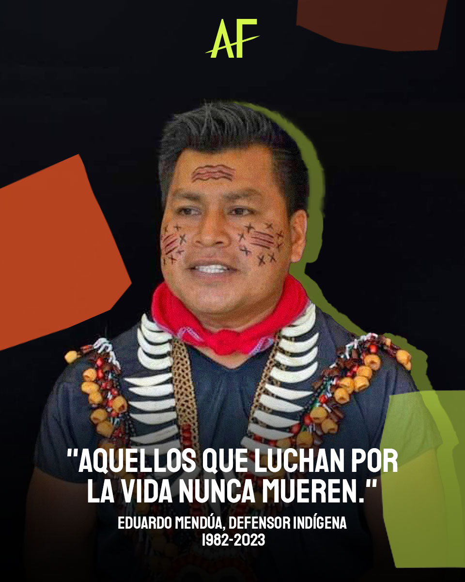 ¡El espíritu de #resistencia de defensores #indígenas como Eduardo Mendúa, quien fue brutalmente asesinado hace más de un año por oponerse a la extracción de petróleo en la #Amazonía, sigue vivo! ¡Exigimos JUSTICIA Y VERDAD en las investigaciones de su muerte! @CONAIE_Ecuador