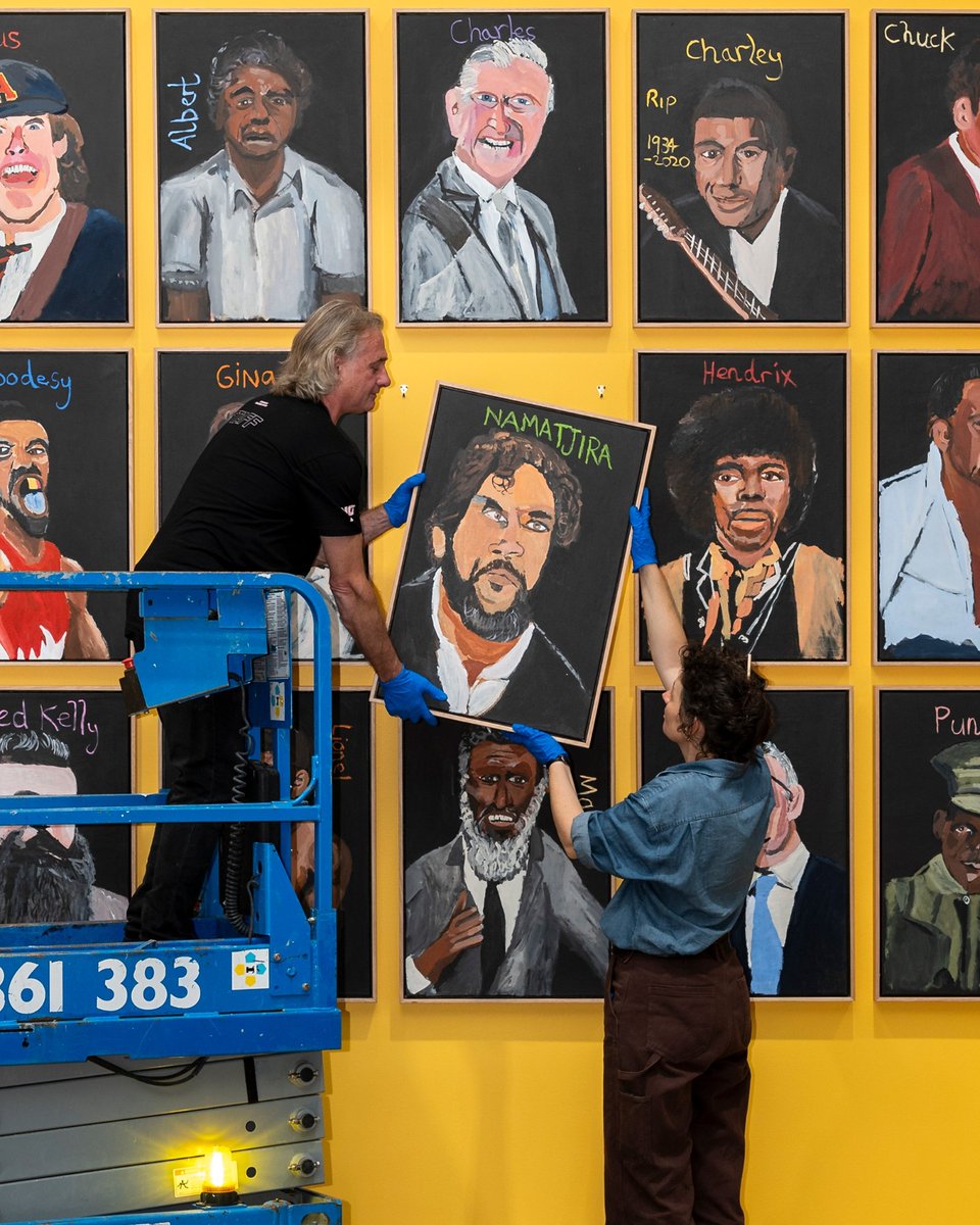 NatGalleryAus's tweet photo. Discover the wit and subversion of Vincent Namatjira's portraits in a major exhibition opening Sat, 2 March at the National Gallery. Featuring his works alongside Albert Namatjira's watercolours. 

Visit: https://t.co/8SwedhzKSI 

#VincentNamatjira #NationalGalleryAU https://t.co/Ox1DZXhdbF