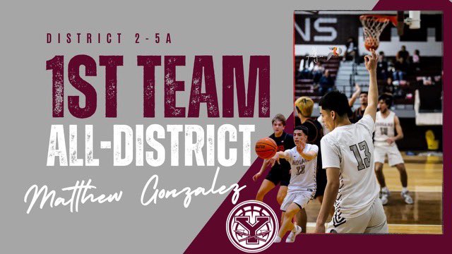 We would like to congratulate <a href="/matt_gonzo6/">Matt_gonzo6</a> Matthew Gonzalez on being selected District 2-5A 1st Team🏹🏀