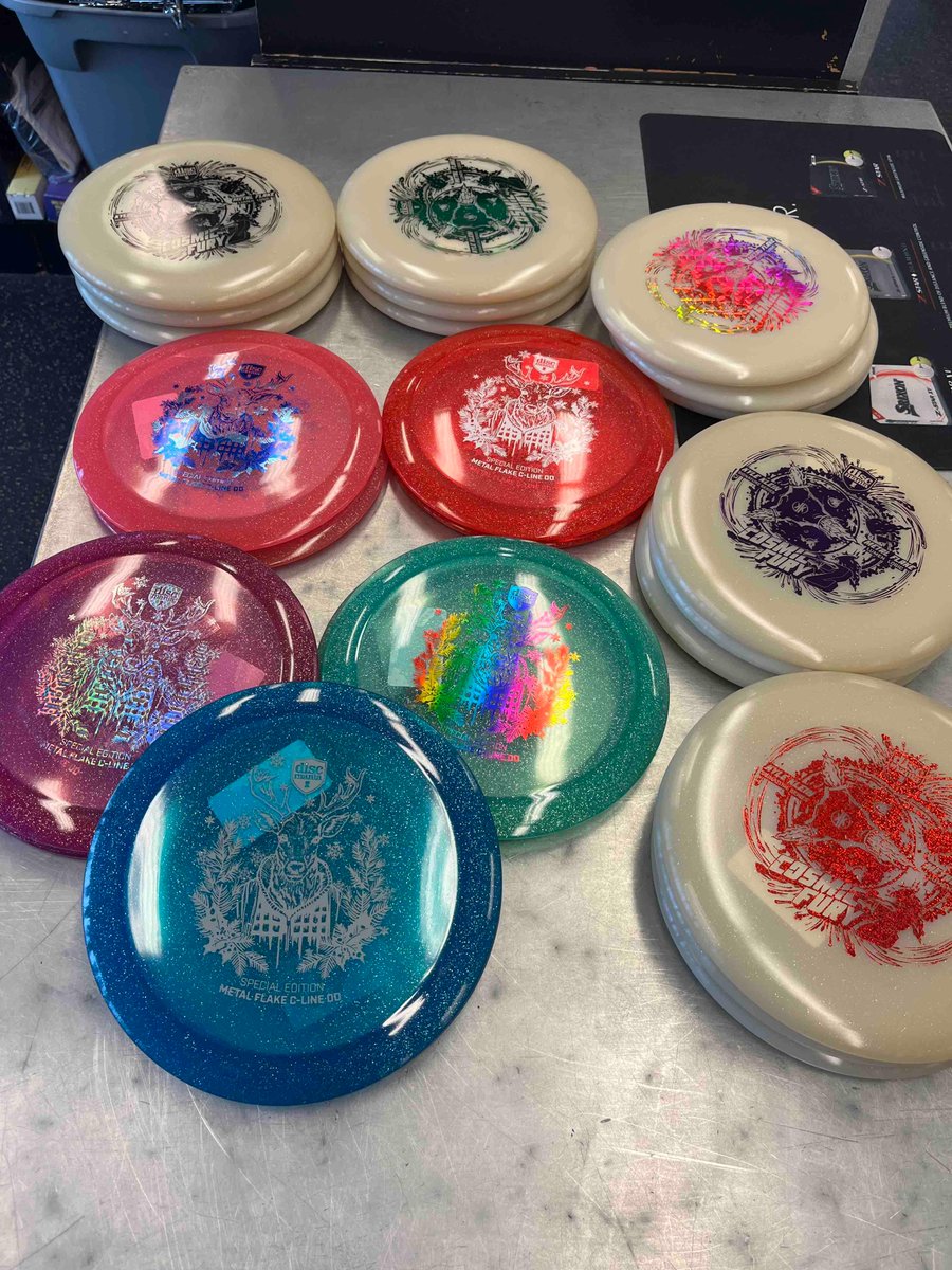 NEW ARRIVALS!!! We just restocked on Disc Mania Cosmic Fury 2 Kyle Klein Signature Series and the Special Edition Metal Flake C-Line DD. #pias #playitagainsportshollysprings #webuyused #discgolf #discmania #kyleklein #metalflake