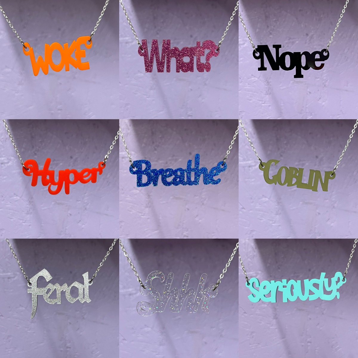 New word necklaces over on the website!

Currently feeling Goblin.