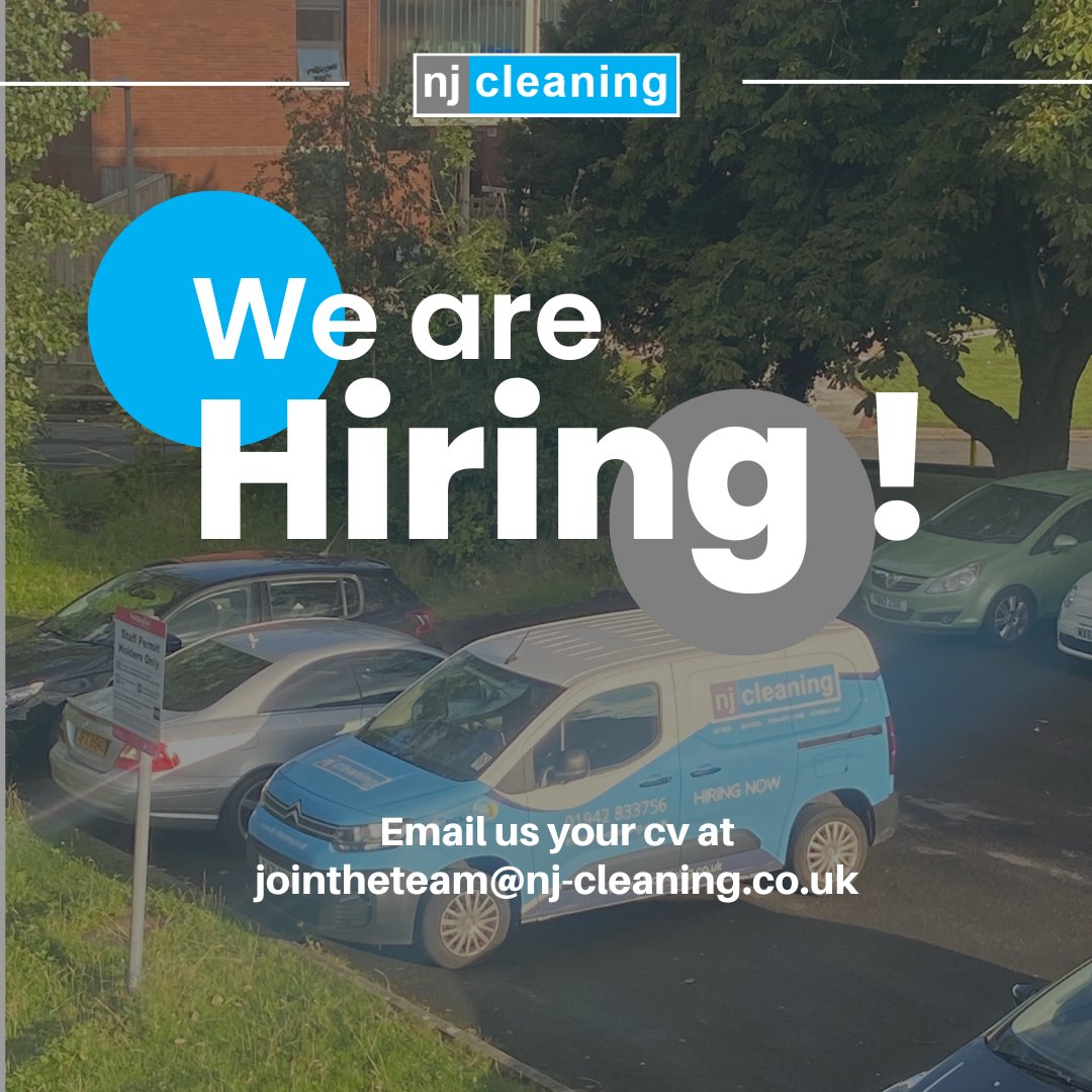 DID YOU HEAR THE NEWS?!

We are looking for NEW staff 💙

Interested in working for us? 💼
✉️ Email us your cv at jointheteam@nj-cleaning.co.uk
OR
📞Give Leanne a call: 07481 604545

#njcleaning #njcleaningservices #njcleaningwigan #cleaning #clean #commercialcleaners