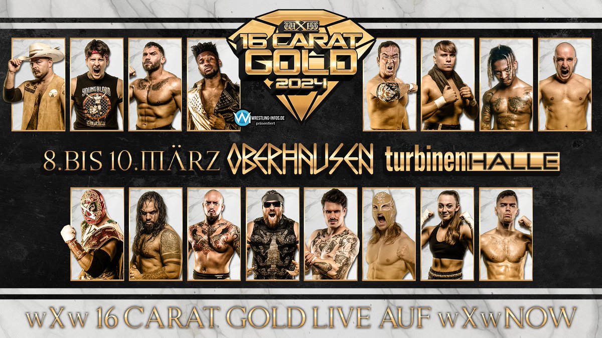 wXw 16 Carat Gold LIVE auf wXwNOW Das wurde gerade im Fanforum - im Livestream auf YouTube angekündigt: Zum allerersten Mal kannst du auch zuhause komplett LIVE bei #wXw16Carat Gold dabei sein. Alle sechs Events aus der Turbinenhalle in Oberhausen gibt es live mit deutschem…