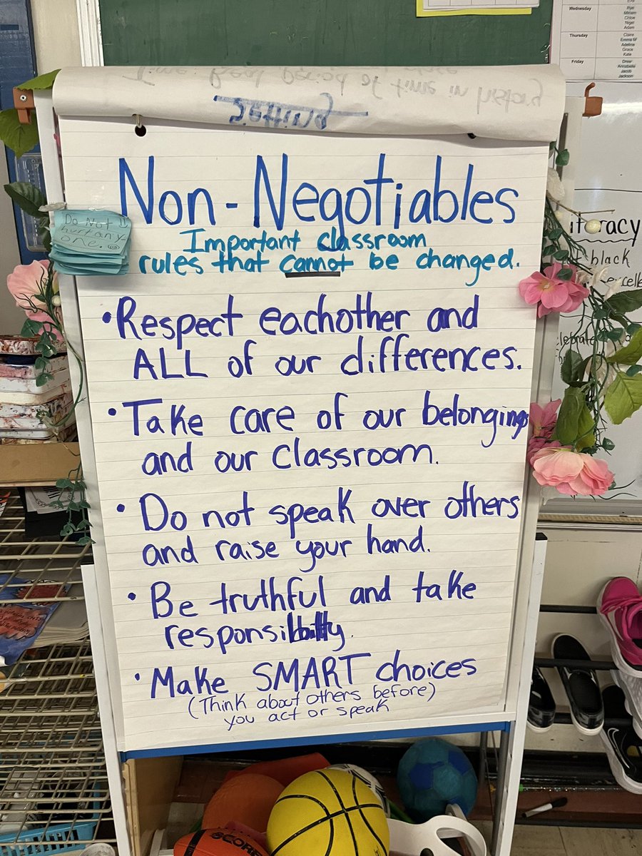 In our classroom, we're not just setting rules, we're building a safe learning environment together, one non-negotiable at a time! 🏫💪 @JLLundy4