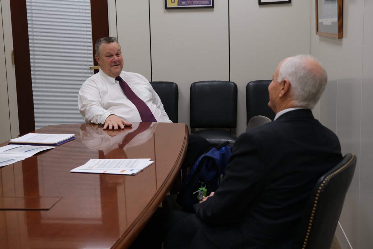SenatorTester's tweet photo. As I met with health care advocates from across the Treasure State this week, my message was simple: we’ve still got work to do in filling gaps for rural health care access in Montana—and I’m in that fight to get folks the care they need, no matter their zip code. https://t.co/prDy3b8Fle
