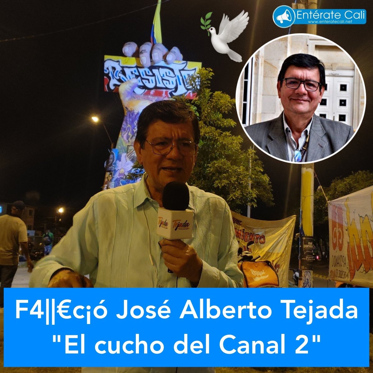EnterateCali's tweet photo. ATENCIÓN 🚨 F4||€c¡ó José Alberto Tejada, más conocido como "El Cucho del Canal 2" luego de luchar contra un cáncer. Tejada se destacó en el estallido social en Cali y se desempeñaba como representante a la cámara. https://t.co/XpVhOfCa9i