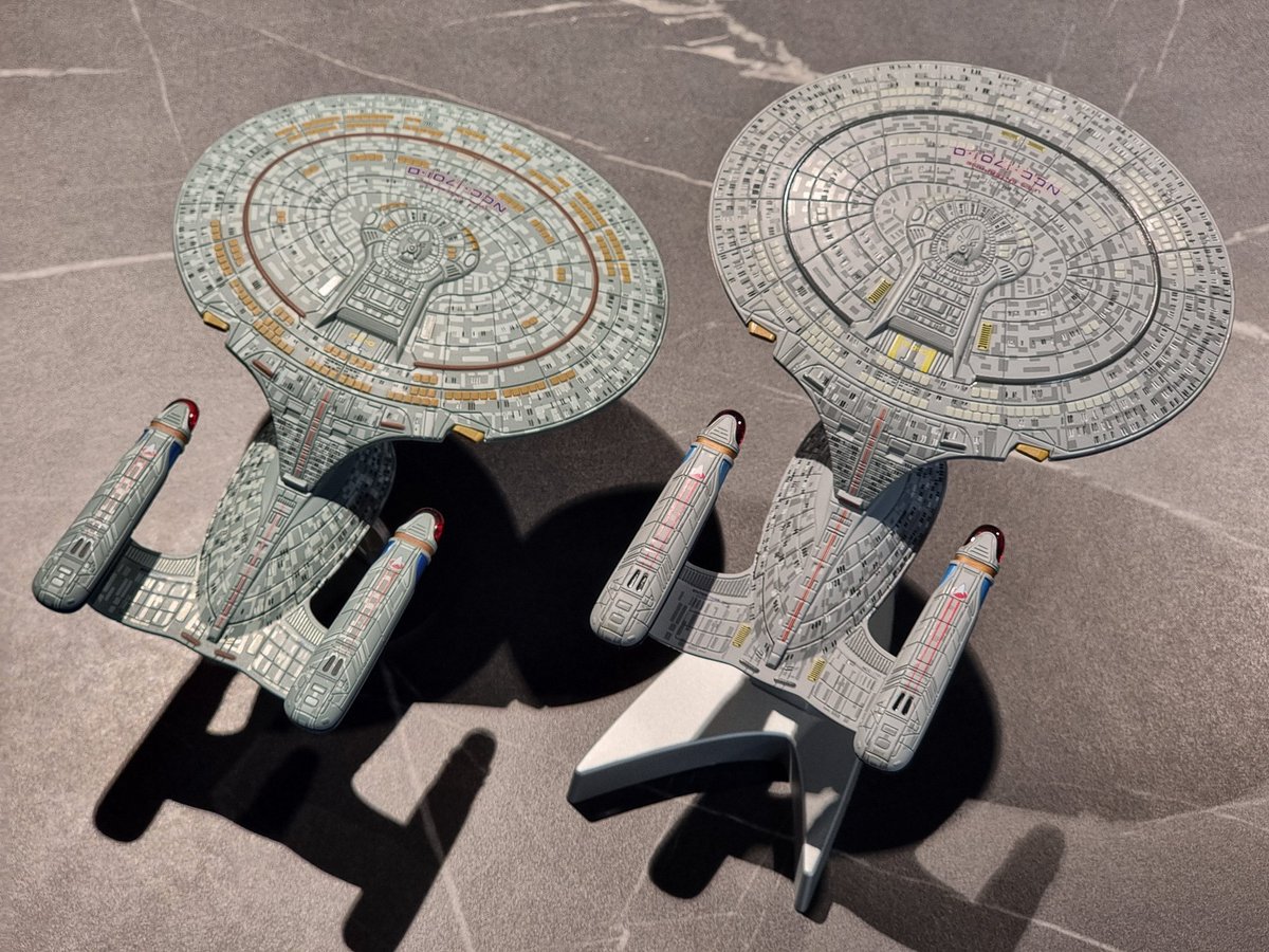 Terribly_Mauled's tweet photo. @sega_saturn94 @IsodyneRelais @TrekCore @corgi 2006 release on the left, new 2024 on the right. https://t.co/6S30K807yh