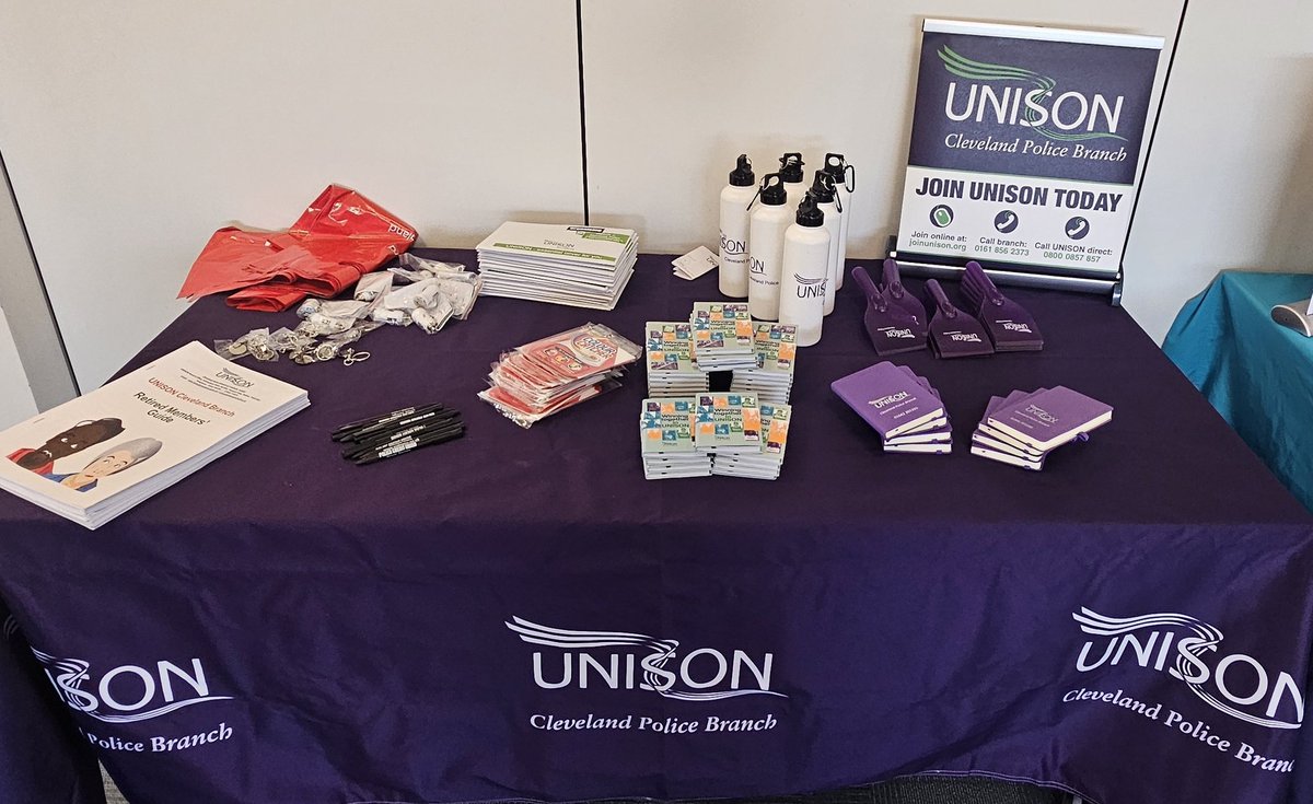 #ScouseOnTour24 is @ClevelandPolice today with @UNISONClevePol Staff Wellbeing Day
Along with Force Wellbeing, XPS Staff Pensions, @No1CopperPot & @Quilter 
Lots of information / Presentations around Retirement, Wellbeing & more

Plus goodies to take away 😀