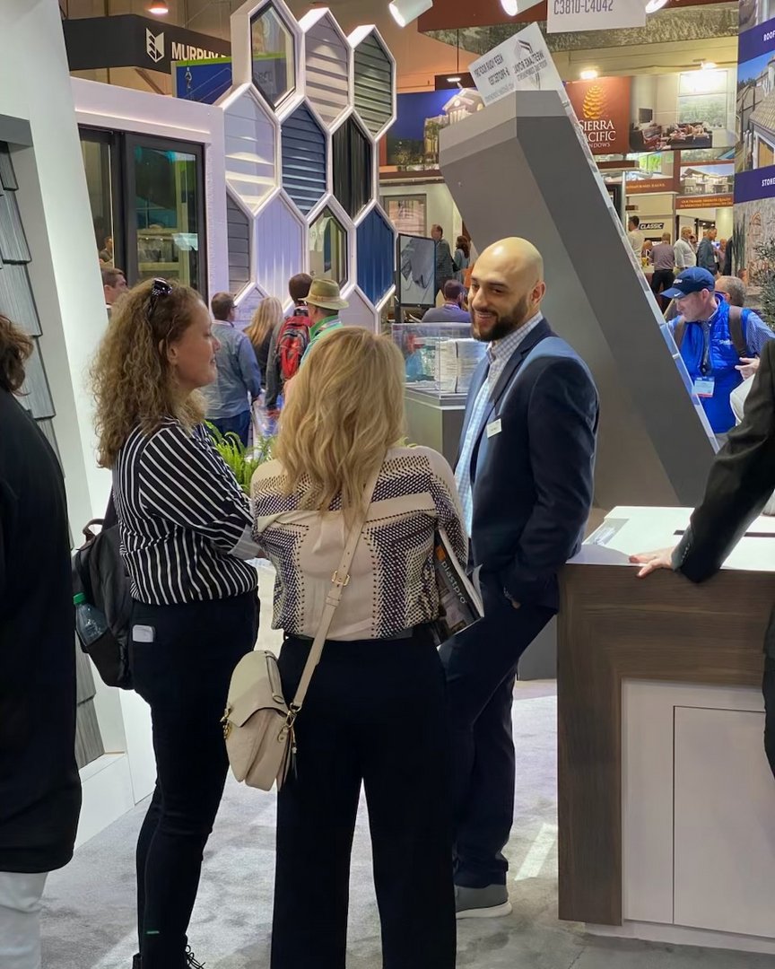 DaVinciRoof's tweet photo. What will you find in Booth 3819 at #IBS2024? Friendly faces and the most realistic, most durable composite slate and shake tiles around! Come see us! https://t.co/RJInBNEYo8