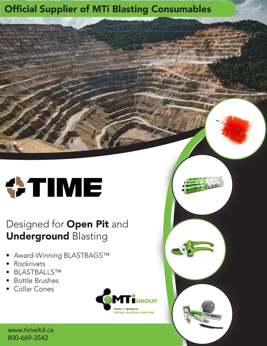 We are pleased to announce that effective immediately TIME is now the Only Official Supplier of MTi products in Canada. This exciting partnership with MTi, a globally recognized leader in blasting accessories for the mining sector.