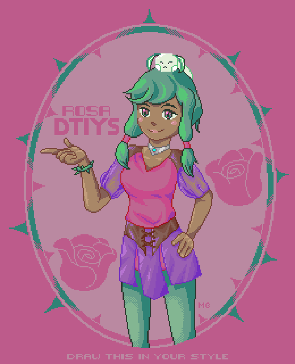 Hey everyone! I've decided to extend the Rosa DTIYS for another month. The new deadline is 31 March 2024. All the other details art the same - see my previous post.

Hope this gives everyone ample time! Happy arting!

#dtiys #dtiyschallenge #oc #pixelart #drawing #painting #anime