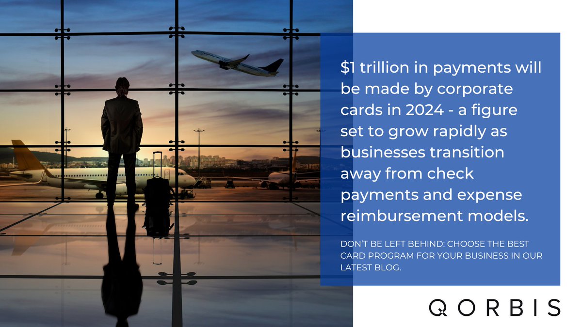 thisisqorbis's tweet photo. 2024 is all about the continued momentum toward digitizing business payments and cash flow. 
Here's how not to get left behind: 
https://t.co/H2mEMlqRXI

#corporatecard #chargecard #businessexpenses #cardprogram #businessspending #businessbanking https://t.co/ooO1TBGuDd