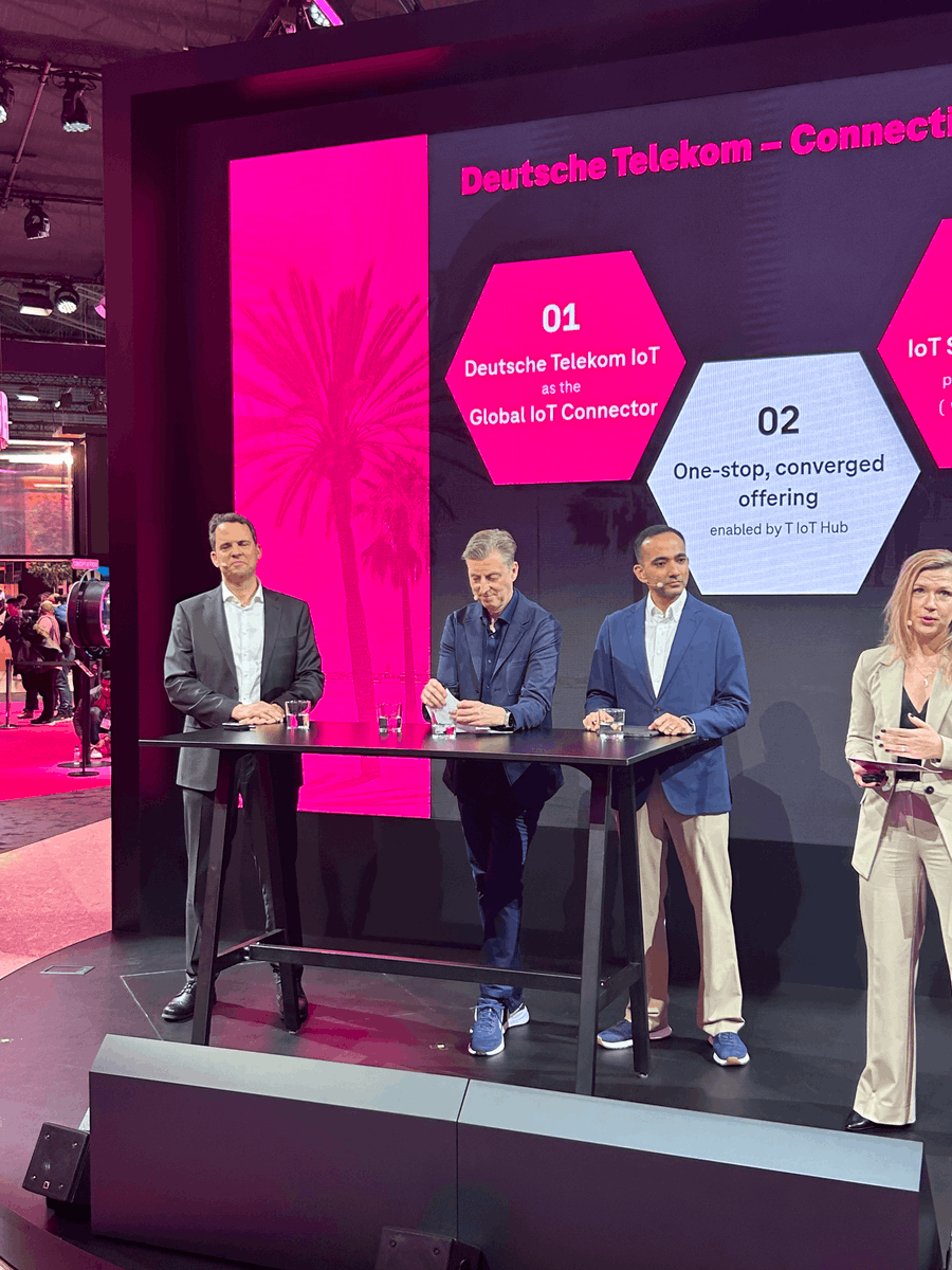 Excited to join our partner @deutschetelekom on stage at #MWC24 to announce their new global service plans for #IoT. 

Working with Galaxy 1 Communications, we're adding our mobile #satelliteIoT connectivity to their portfolio. Learn more: vsat.co/3SUhRsH