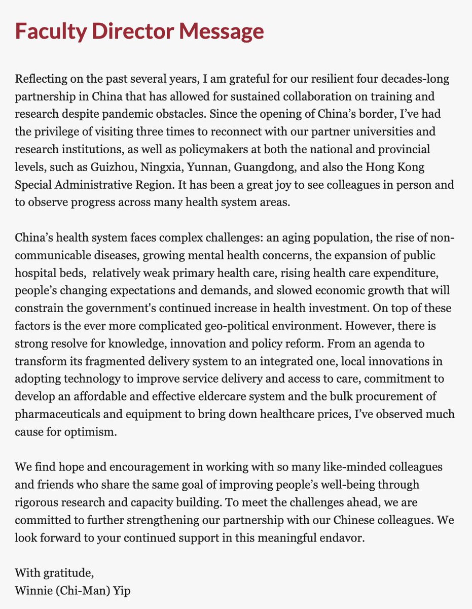 Read our latest newsletter to see HCHP’s highlighted activities and research over the past year!

China Health Connection, Issue 4: mailchi.mp/57787d0ef9ab/h…