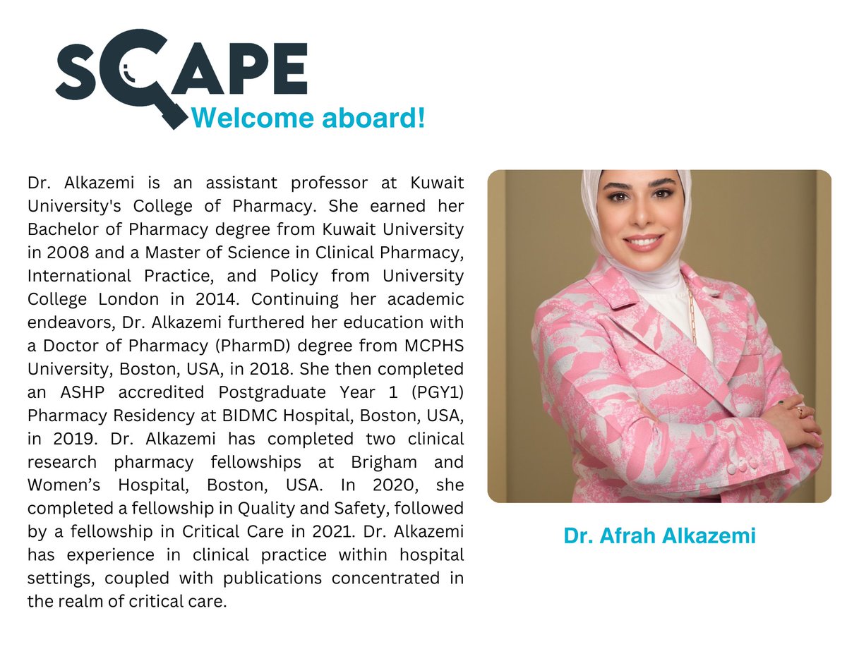 Saudi Critical Care Pharmacy Research (SCAPE) tweet media