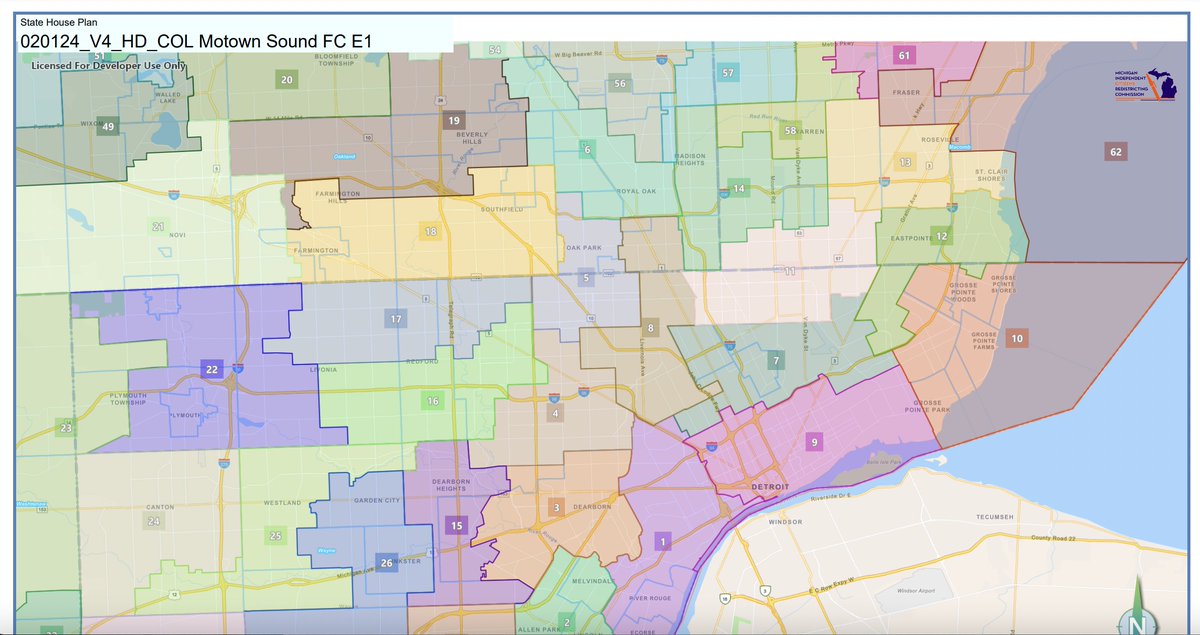 Michigan's redistricting commission has adopted a new map for metro Detroit state House districts, pictured below. A federal court still has final say over whether this map will take hold.