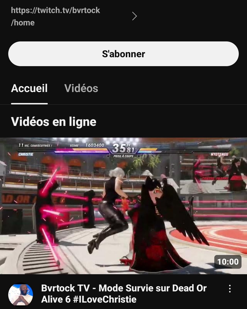 bnd__X's tweet photo. Gameplay de #DeadOrAlive6 sur Bvrtock TV #ILoveChristie👩🏻‍🦳
Dispo sur #Twitch et #youtube

https://t.co/qNym3JmWsm
https://t.co/DoTP7sND4b

#gaming #gamer #FC24 #DOA6 #streamer #xbox #twitchtv #videogames #streaming #xboxone #fightgame #fightgaming #twitchgamer #twitchstream https://t.co/YuVFBkEkrx