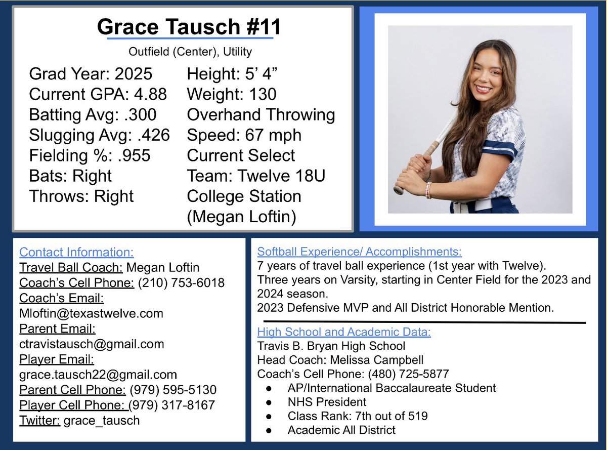 Player Profile Sheet☀️🥎