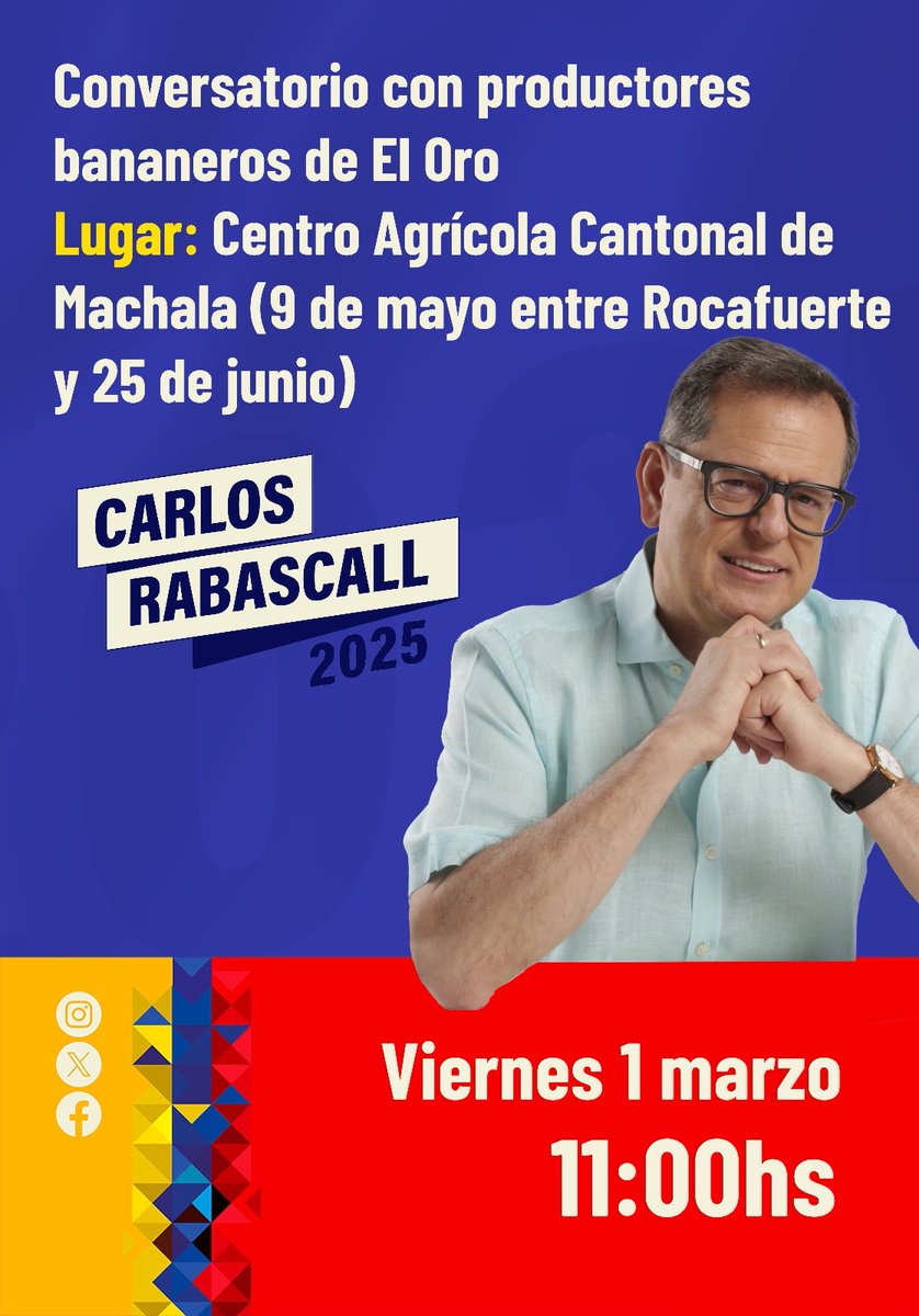 SurgenteElOro's tweet photo. @rabascallcarlos en El Oro.
Nuestro líder nacional, visitará la provincia de El Oro, en dónde compartira, con el pueblo orense varios conversatorios para conocer sobre las problemáticas y trabajar en soluciones reales. 

#SeTrataDeTodos #CarlosRabascall #ElOro https://t.co/mKPjxF9jX5