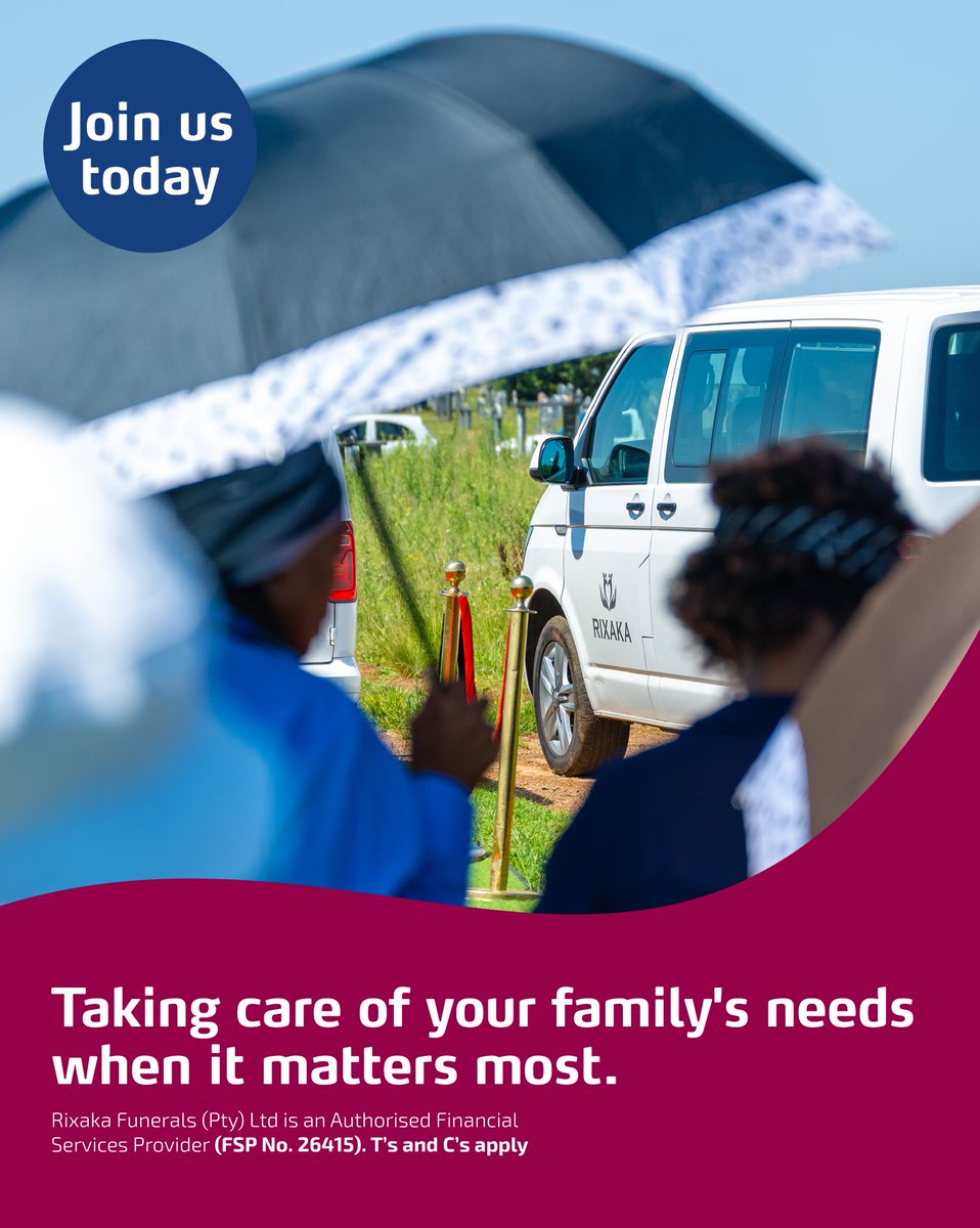 👪 Taking care of your family's needs when it matters most. Join Rixaka from R90/pm. 🌷 Let's support each other through every step. 💖 #FamilyCare #RixakaFunerals #FuneralServices