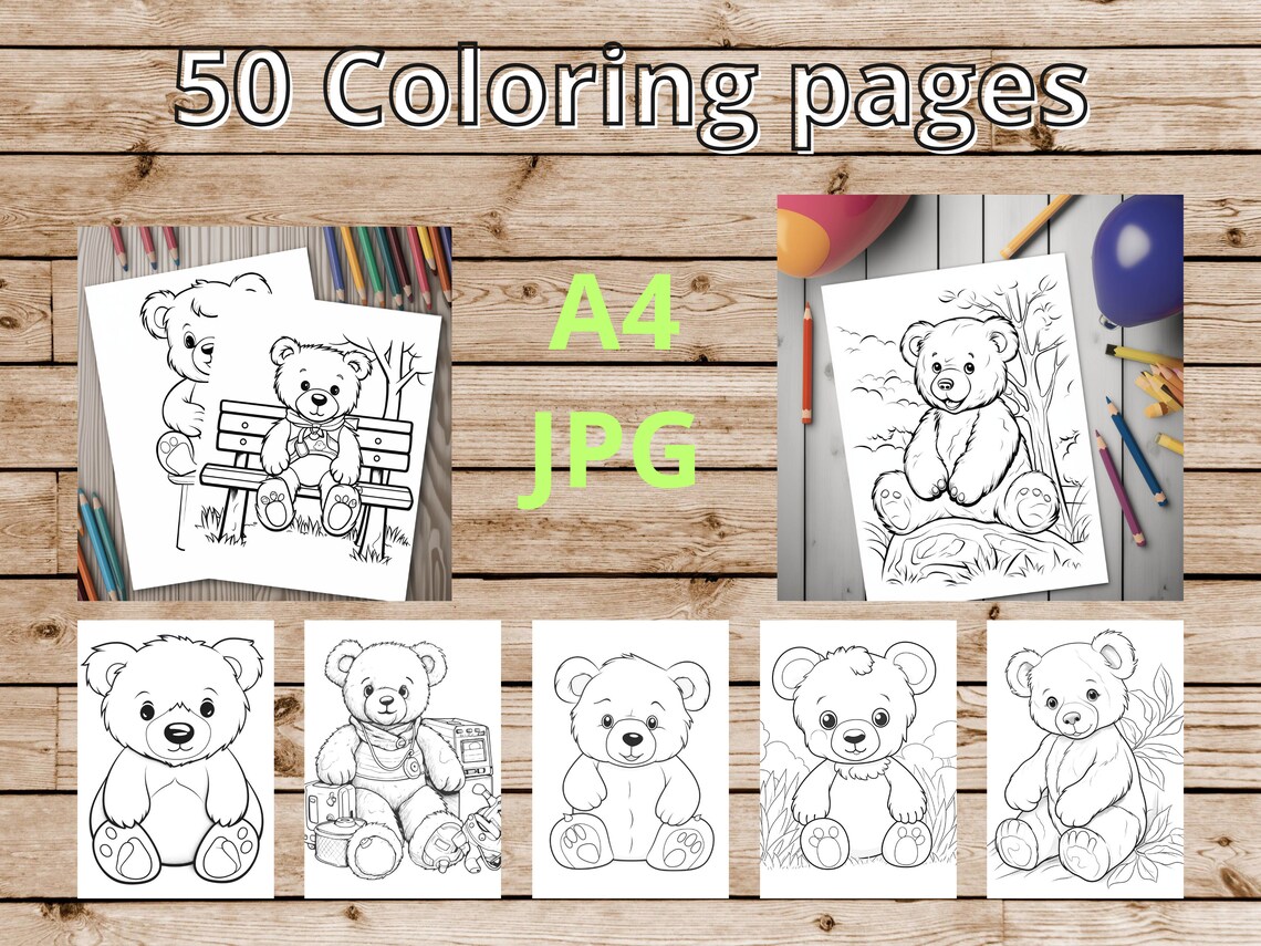fivehuntcom's tweet image. 50 schattige beer kleurplaten voor kinderen - afdrukbare digitale download etsy.me/3TiF7SJ via @Etsy  #kleurplaten #kleurboek #coloringpages #kids #kidsentertainment #coloring