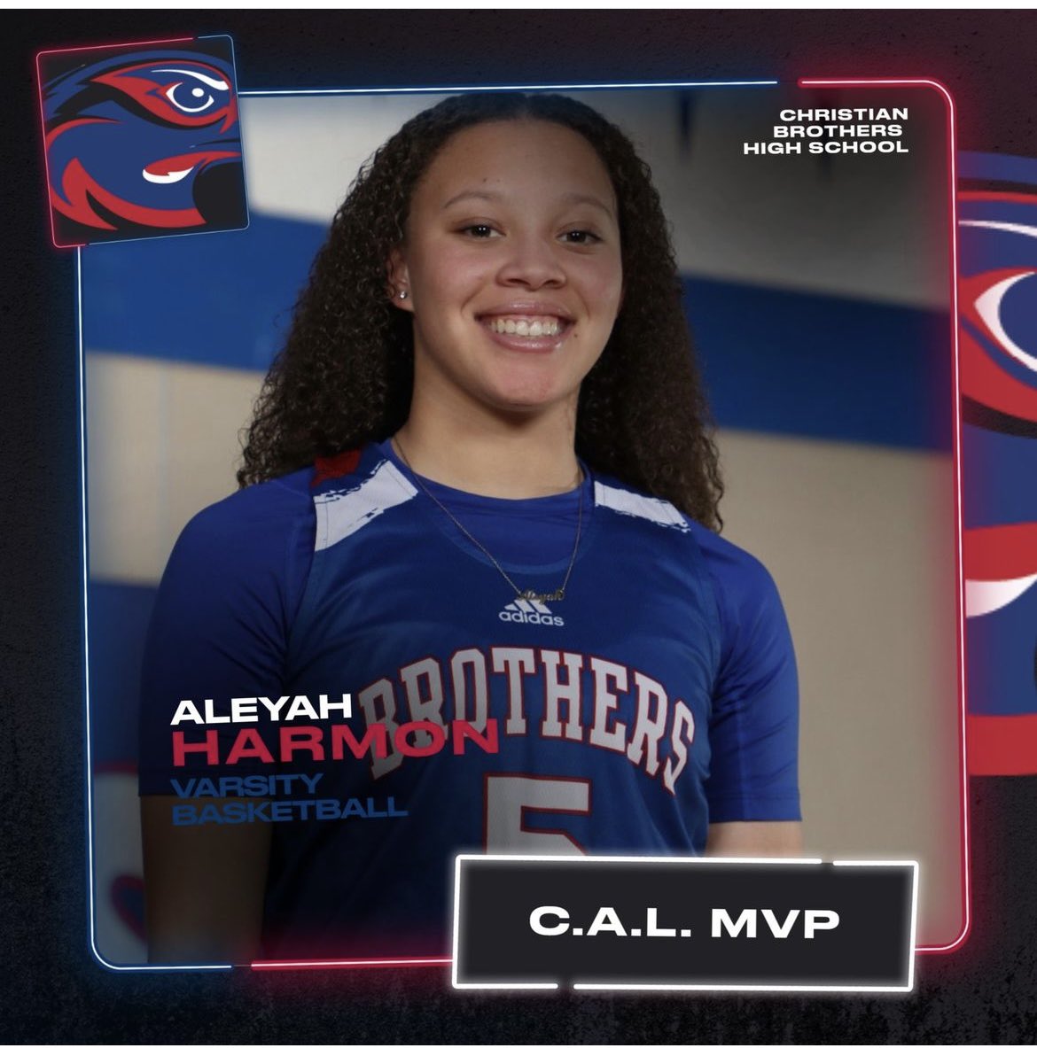 Player spotlight: Aleyah Harmon ⛹🏽‍♀️
The Junior was selected as the 2024 C.A.L League MVP. She averaged 16.5 ppg, 5.8 APG, and 3.3 SPG for the season. A wonderful teammate and outstanding player on and off the court. All while maintaining a 4.3 GPA. #123represent