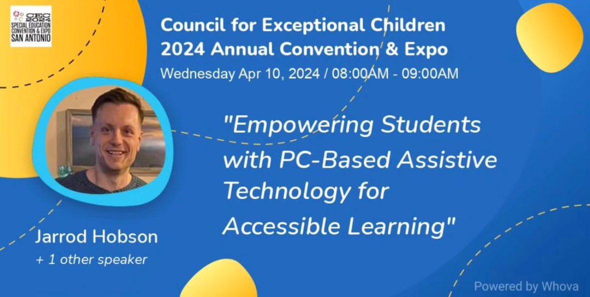 Looking forward to presenting two sessions at the @CECMembership Convention in San Antonio and presenting with @Hobteachson for the Virtual CEC Convention on accessibility features available in iOS, Android, Chrome, and Windows!