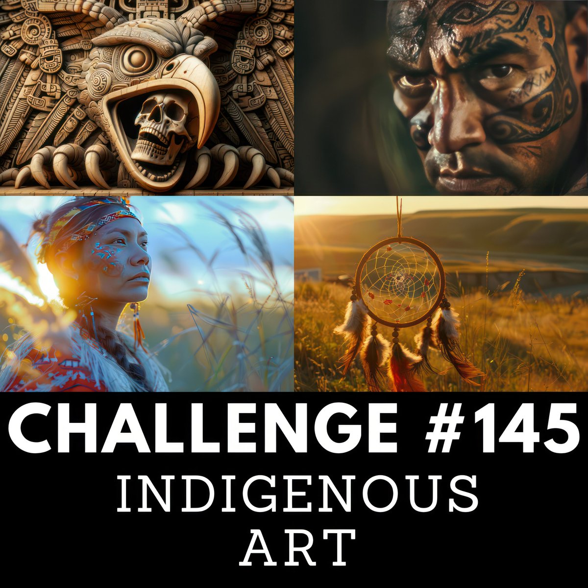 4rtofficially1ntelligent (@4rtofficial) on Twitter photo Today's AI art challenge #145:
"INDIGENOUS ART"!!!
Base Prompts in ALT 🤗
Like & RT ♻️
Share your prompt in ALT so we can all learn together 🫱🏻🫲🏼
Excited to see what you create 📸
Tag friends 🤜🏻💥🤛🏻
| <a href="/AllaAisling/">Alexandra Aisling</a> | <a href="/momblogger/">Noemi L. Dado</a> | <a href="/LordDoomed/">老毒物☠️💀🏴☠️🖤</a> | <a href="/kattlatte/">katt latte 🪩</a> | <a href="/patricialeveq/">Patricia Leveque</a> Today's AI art challenge #145:
"INDIGENOUS ART"!!!
Base Prompts in ALT 🤗
Like & RT ♻️
Share your prompt in ALT so we can all learn together 🫱🏻🫲🏼
Excited to see what you create 📸
Tag friends 🤜🏻💥🤛🏻
| <a href="/AllaAisling/">Alexandra Aisling</a> | <a href="/momblogger/">Noemi L. Dado</a> | <a href="/LordDoomed/">老毒物☠️💀🏴☠️🖤</a> | <a href="/kattlatte/">katt latte 🪩</a> | <a href="/patricialeveq/">Patricia Leveque</a>