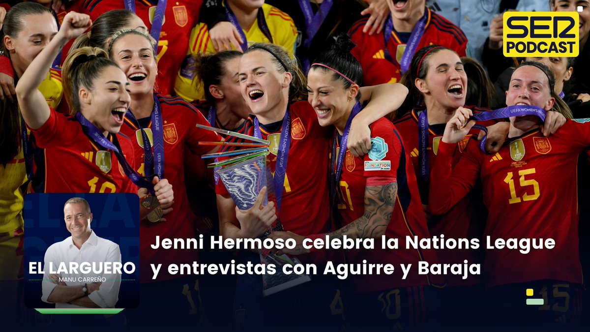 El Larguero (@ellarguero) on Twitter photo 🔙 Aquí tienes el programón de anoche en <a href="/ElLarguero/">El Larguero</a>...
➡️ <a href="/jennihermoso/">Jenn1 Hermos0</a> celebra la #NationsLeague en <a href="/ElLarguero/">El Larguero</a>
➡️ Entrevista a Javier Aguirre y Rubén Baraja
➡️F1 con <a href="/pedrodelarosa1/">Pedro de la Rosa</a>
➡️ La visita de <a href="/Pignoise/">Pignoise</a>
🟡 #SERPodcast
linktr.ee/ellarguero 🔙 Aquí tienes el programón de anoche en <a href="/ElLarguero/">El Larguero</a>...
➡️ <a href="/jennihermoso/">Jenn1 Hermos0</a> celebra la #NationsLeague en <a href="/ElLarguero/">El Larguero</a>
➡️ Entrevista a Javier Aguirre y Rubén Baraja
➡️F1 con <a href="/pedrodelarosa1/">Pedro de la Rosa</a>
➡️ La visita de <a href="/Pignoise/">Pignoise</a>
🟡 #SERPodcast
linktr.ee/ellarguero
