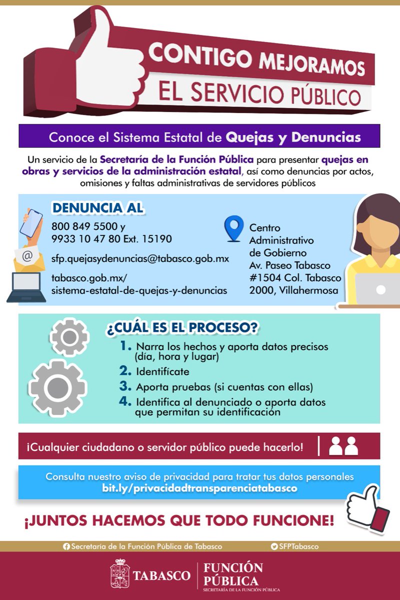 👩‍💼 ¿Recibiste mal servicio público? Mejorar el servicio o trato es posible con tu ayuda. Por ello, conoce el Sistema Estatal de Quejas y Denuncias y ayúdanos a identificar áreas de mejora. Consulta esta información y participa ¡Juntos hacemos que todo funcione!