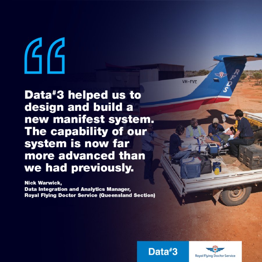 Data#3 worked with <a href="/RoyalFlyingDoc/">Royal Flying Doctor Service</a> to develop a <a href="/Microsoft/">Microsoft</a> Azure platform that unified aircraft, patient, and crew data.

Read the story to learn how this accelerated their ability to respond to calls, and gave them more reliable data at all locations: bit.ly/4bONoVH