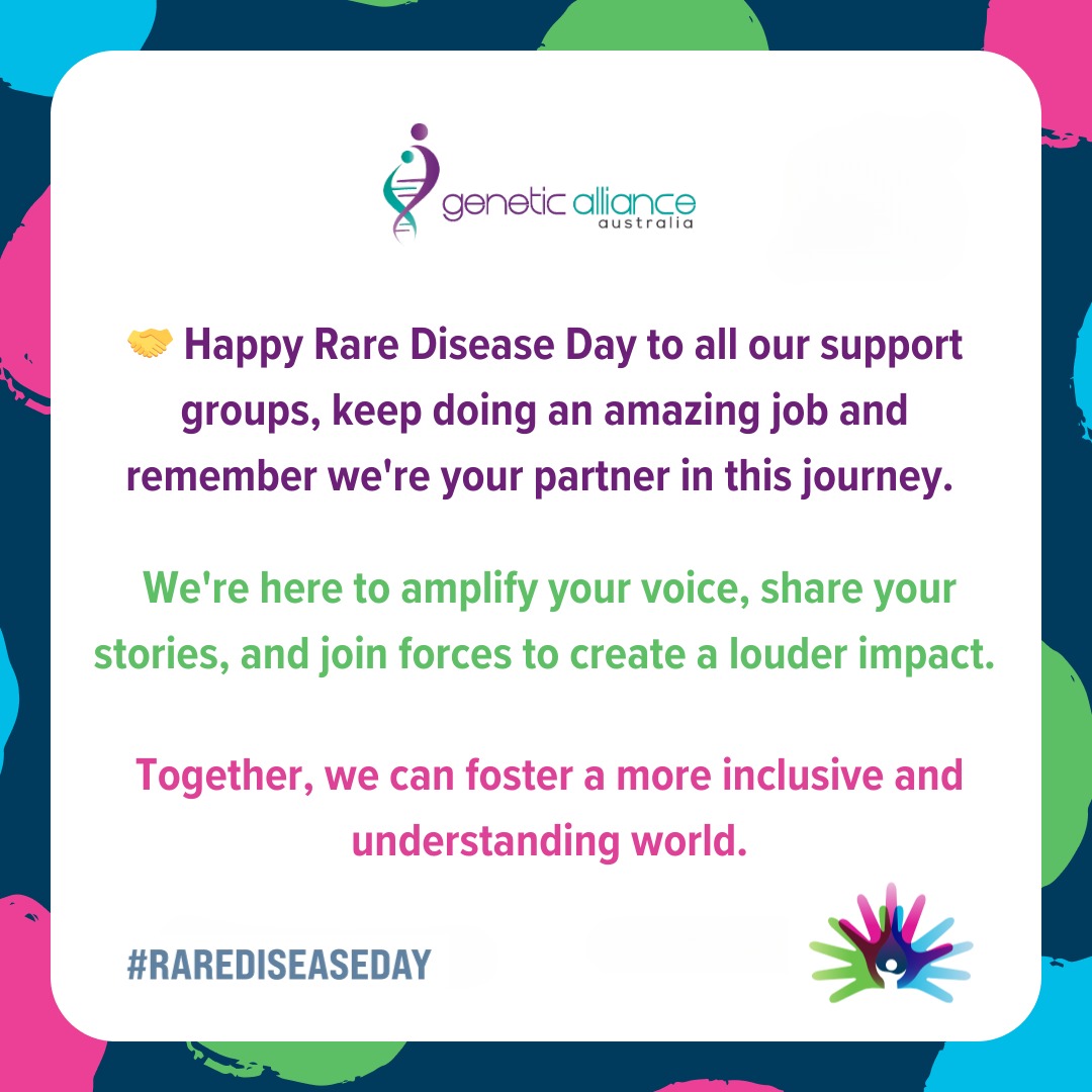 🌍 Today, we extend our heartfelt gratitude to all the incredible support groups out there. Your dedication and hard work in supporting those with rare diseases are truly inspiring. 🌟

#RareDiseaseDay2024 #LightUpForRare  #RareDiseaseDay #geneticallianceaustralia #raredisease