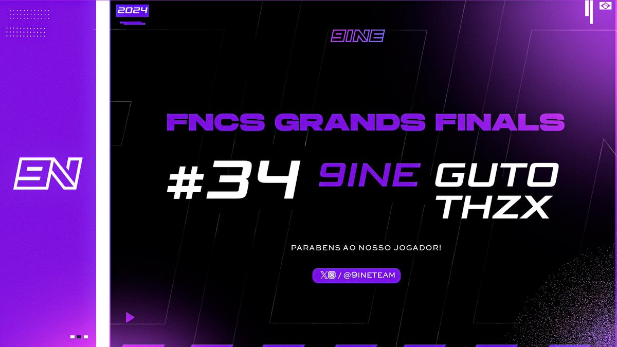 ctxgamingg's tweet photo. 9INE | FNCS
•
> Parabéns ao nosso jogador @gutofps_ que conseguiu a 34º colocação na grande final da FNCS. Com muito esforço e dedicação ele tem potencial para conquistar ainda mais em sua carreira! 👑💜🖤
•
> #Go9INE | #Avante9INE https://t.co/cieO0DyY5A