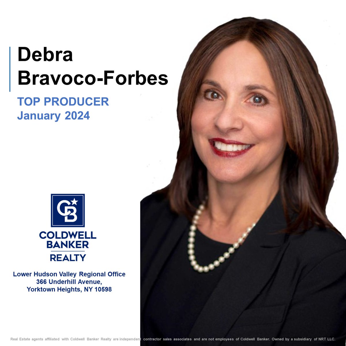 Congratulations to Debra Bravoco-Forbes on being January’s Top Producer.
Your dedication and hard work is greatly appreciated!
#congratulations #cbr #ctwc #realestate #lhvro #cbproud #cbtheplacetobe #bestagent #agentofcoldwellbanker #debrabravocoforbes