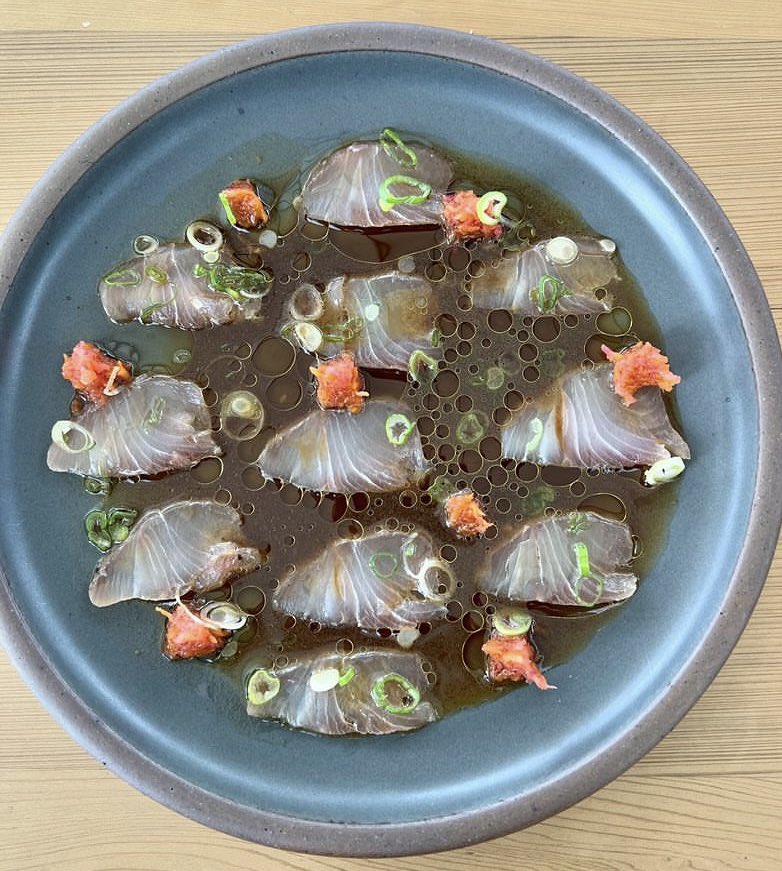 This one stopped us in our tracks... a dish so stunning that all scrolling came to a complete halt! We are awestruck! 🤩🫧✨

🍽️: Rudderfish Crudo with Ponzu, Radish, &amp; Benne Seed Oil by @theobstinatedaughter on Sullivan’s Island. 👏

instagram.com/p/C3qfP41phY8