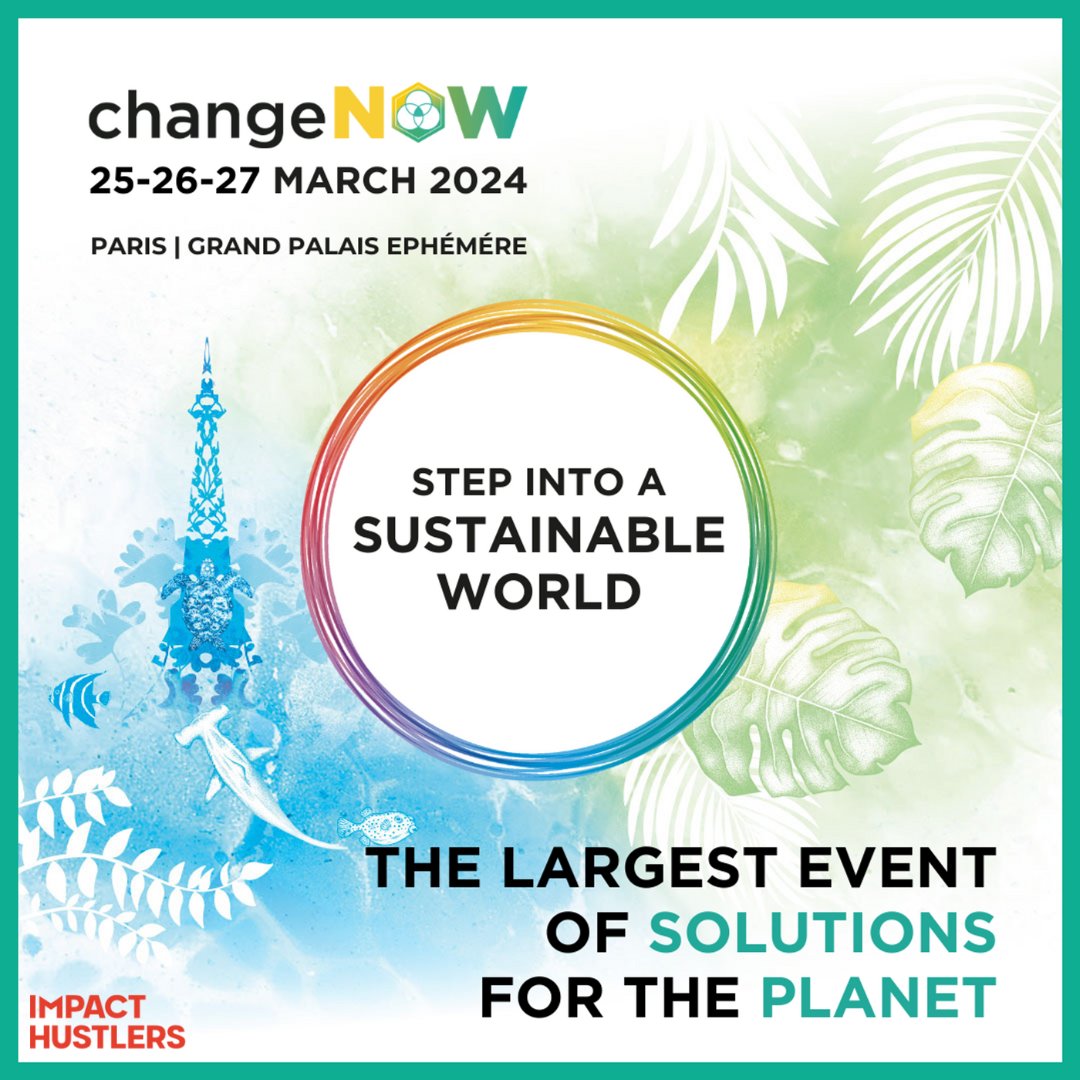 Mark your calendars as #ChangeNOW2024 is only a month away! As a proud Ecosystem Partner we’re inviting YOU to join the largest event of solutions for the planet! March 25th-27th at the Grand Palais Éphémère in Paris to be inspired. Use our code: CN24_30_IHU @ChangeNOW_world